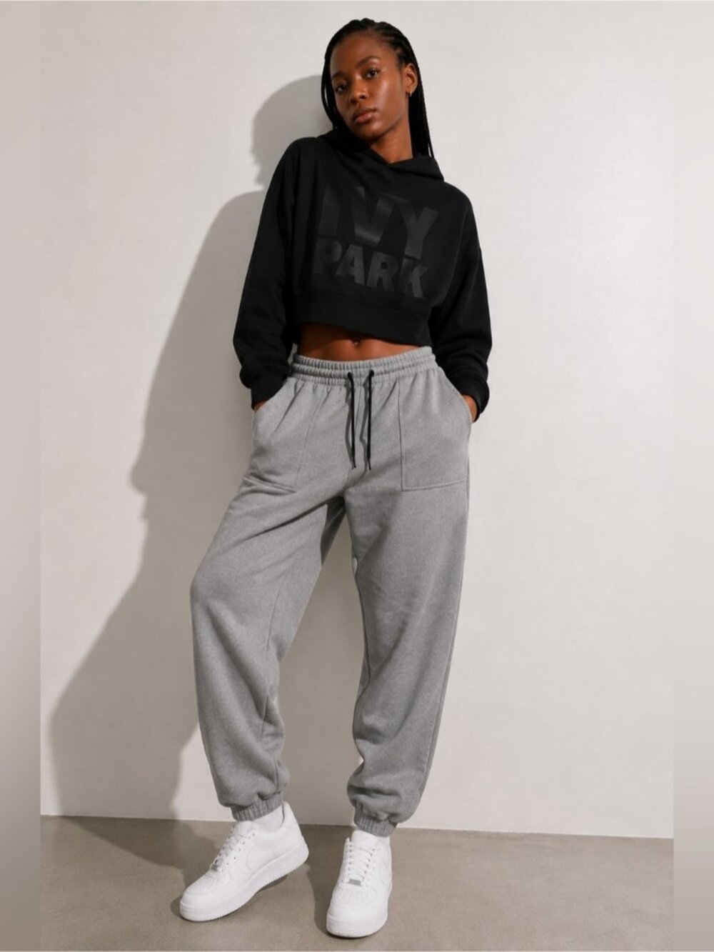 Ivy Park Grey Fleece Jogger Sweatpants